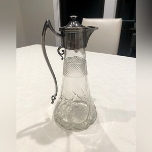 Antique Cut Glass Silver Plated Claret Jug